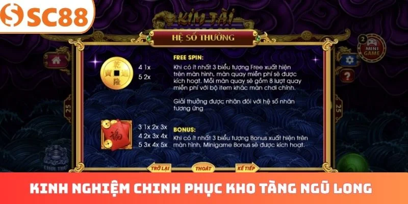 Kinh Nghiệm chinh phục Kho Tàng Ngũ Long luôn thắng